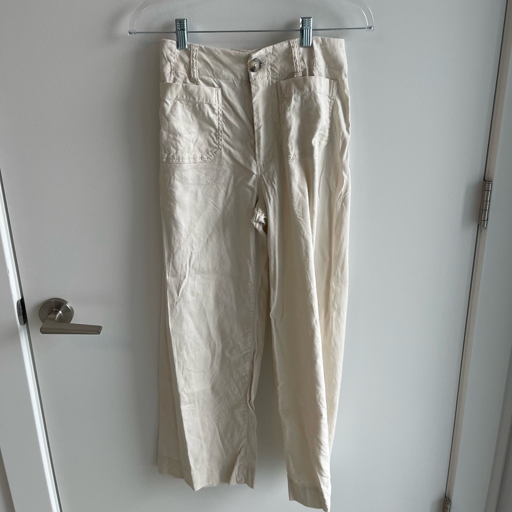 Anthropologie Colette Cream Cargo Pants